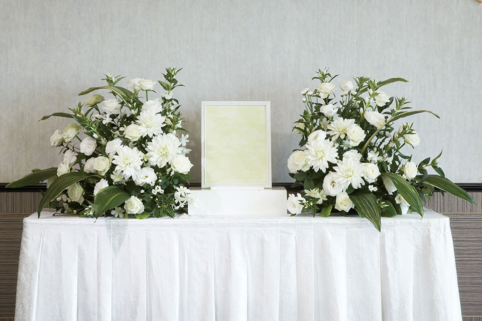 写真サイド花(一対)遺影サイズ 四切 写真サイド花のサンプル写真