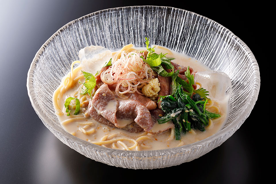 秋田牛網焼き ZENB麺 胡麻雲丹風味